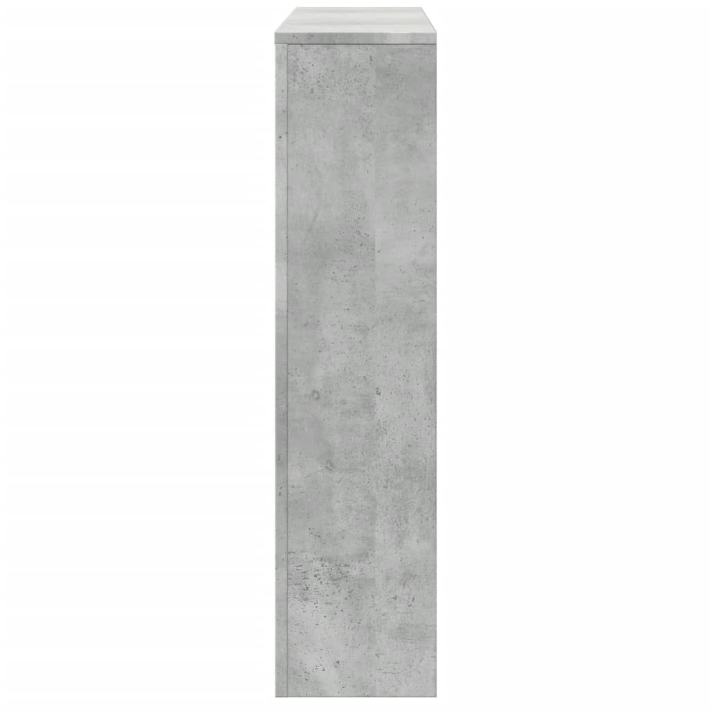 betonszürke szerelt fa radiátorburkolat 149 x 20 x 82 cm