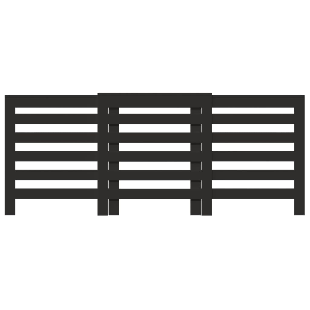 fekete szerelt fa radiátorburkolat 205 x 21,5 x 83,5 cm