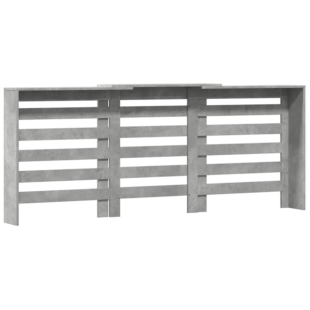betonszürke szerelt fa radiátorburkolat 205 x 21,5 x 83,5 cm