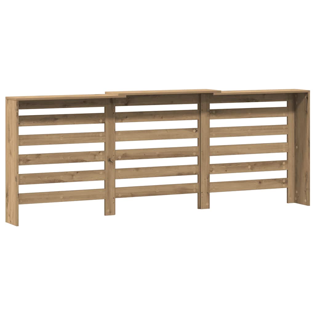 kézműves tölgy szerelt fa radiátorburkolat 205 x 21,5 x 83,5 cm