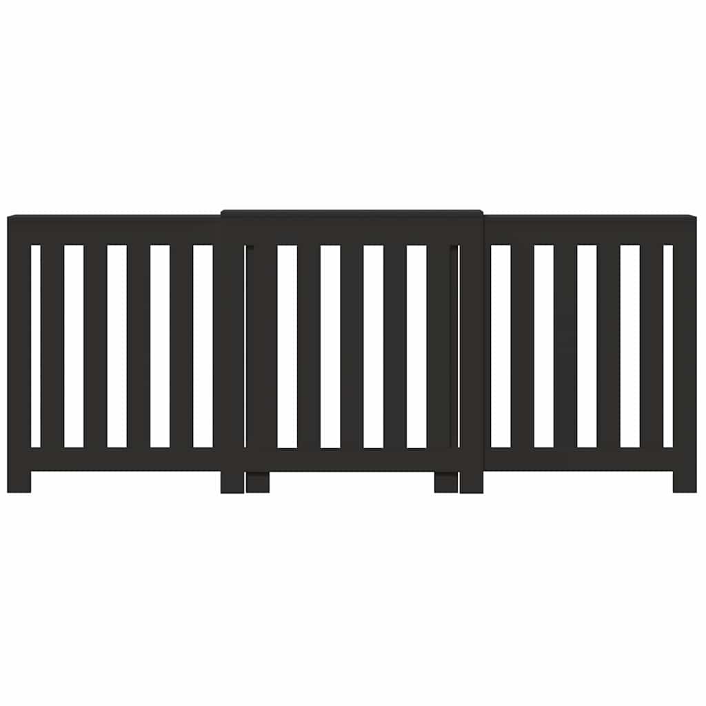 fekete szerelt fa radiátorburkolat 205 x 21,5 x 83,5 cm