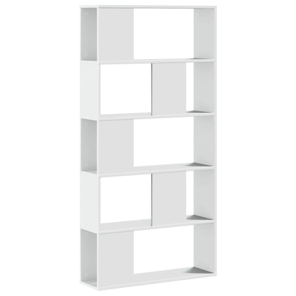 5-szintes fehér szerelt fa könyvespolc 80,5 x 23,5 x 162,5 cm