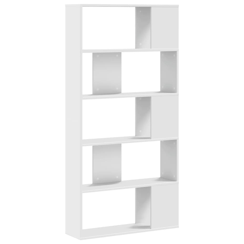 5-szintes fehér szerelt fa könyvespolc 80,5 x 23,5 x 162,5 cm