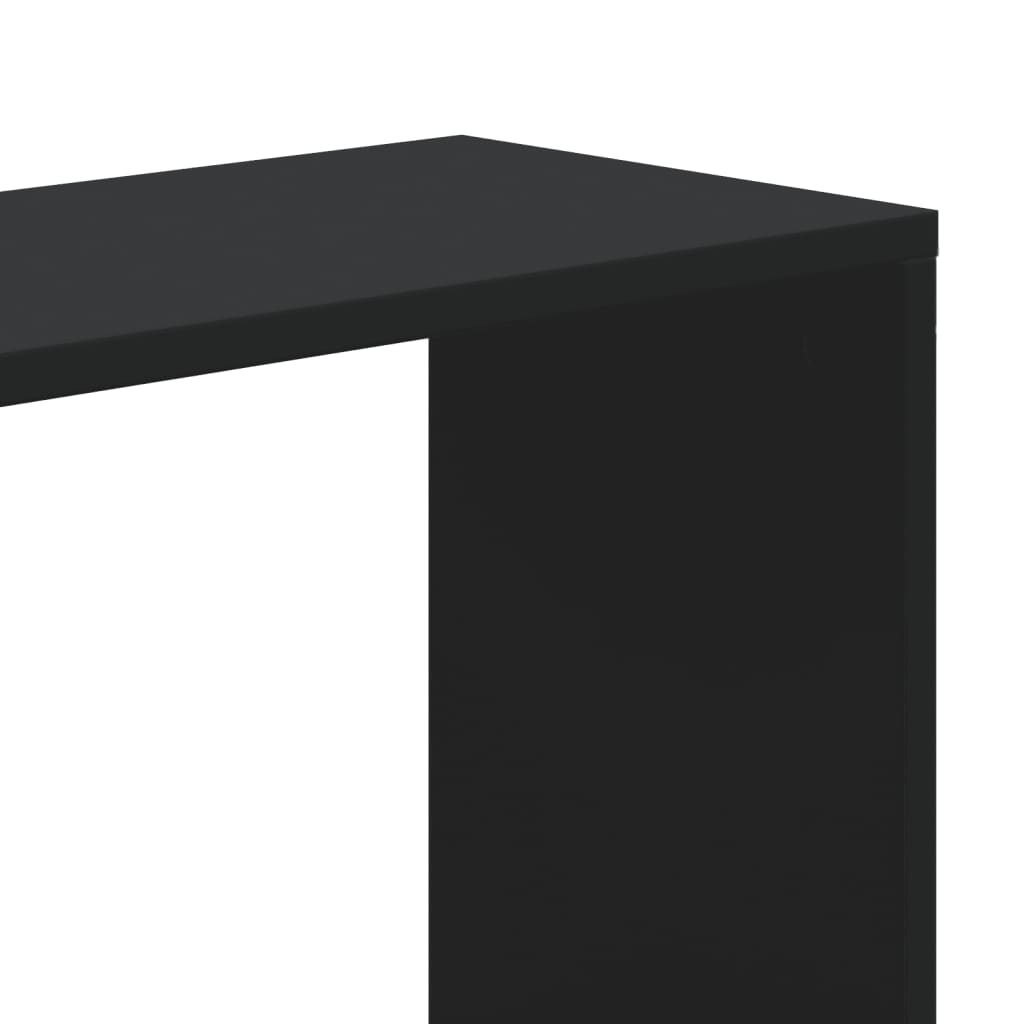 5 szintes fekete szerelt fa könyvespolc 80,5 x 23,5 x 162,5 cm