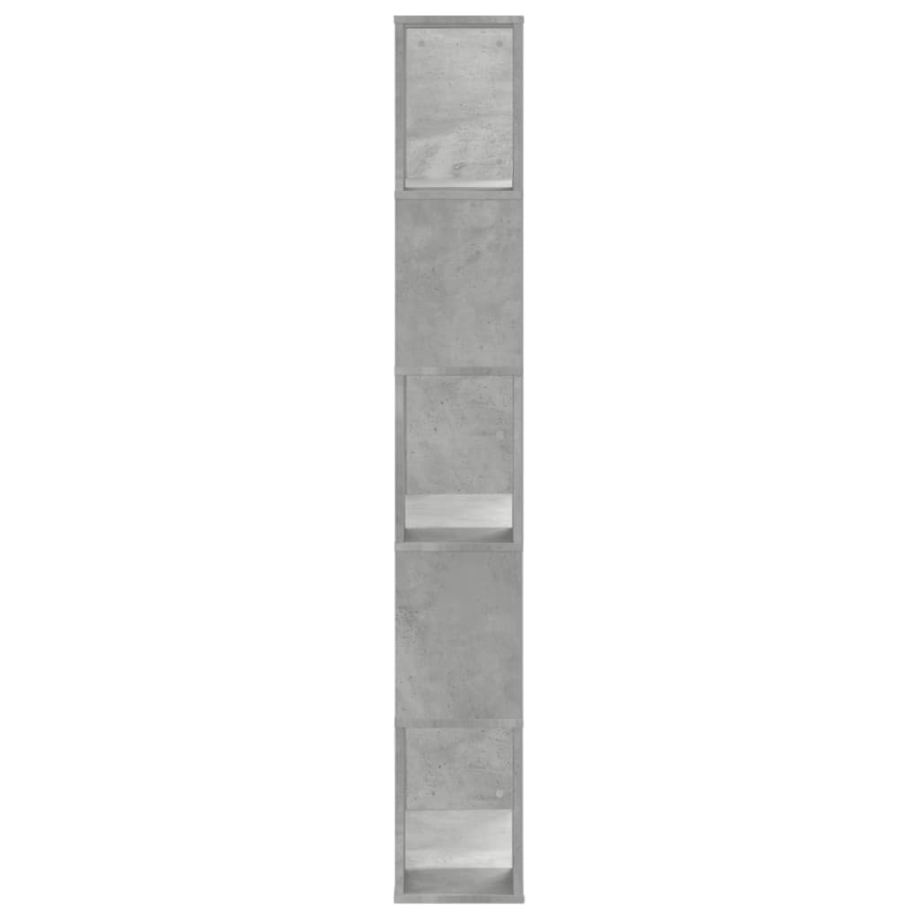 5 szintes betonszürke szerelt fa könyvespolc 80,5x23,5x162,5 cm