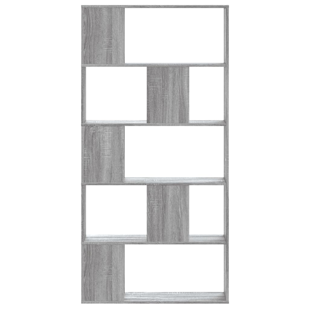 5 szintes szürke sonoma színű fa könyvespolc 80,5x23,5x162,5 cm