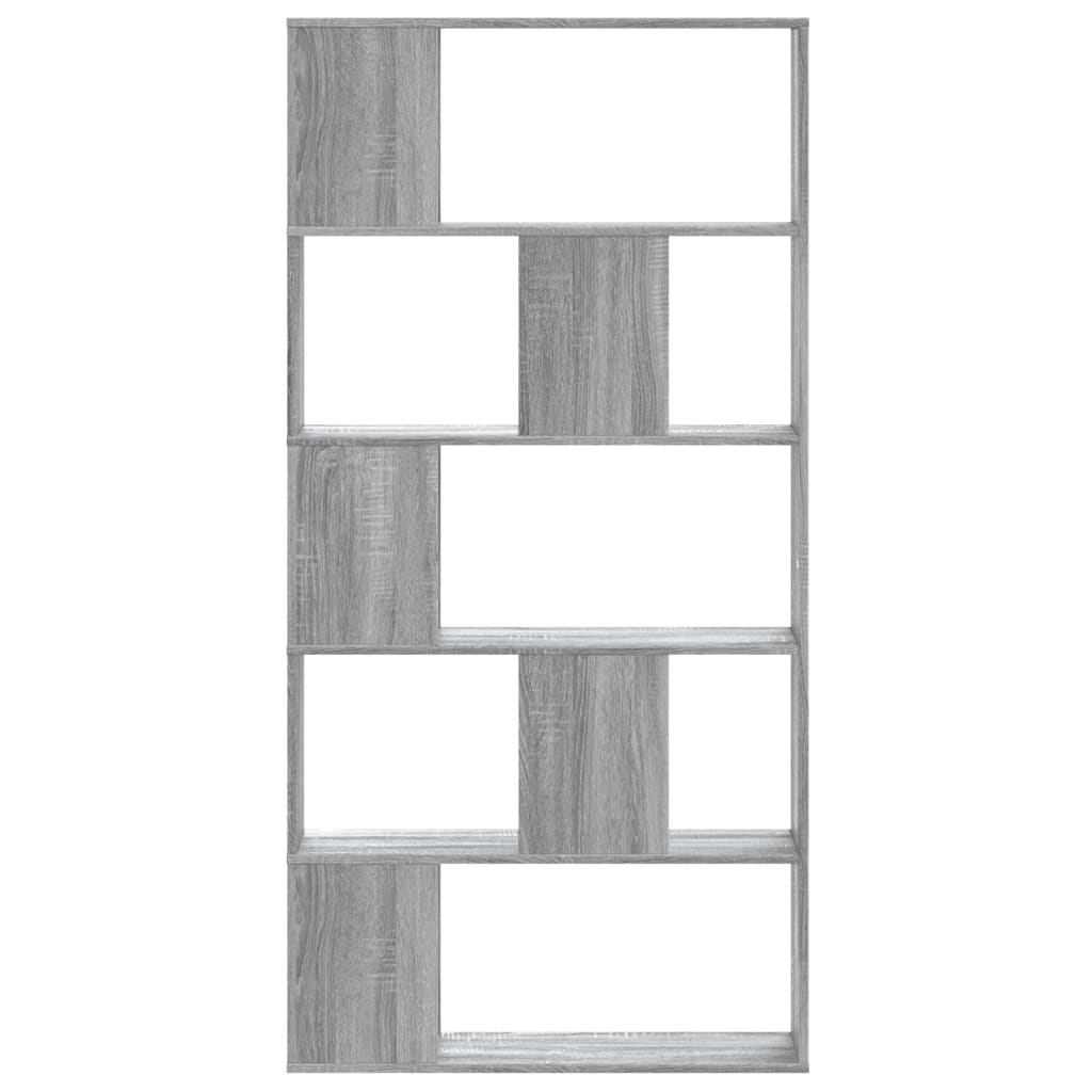 5 szintes szürke sonoma színű fa könyvespolc 80,5x23,5x162,5 cm