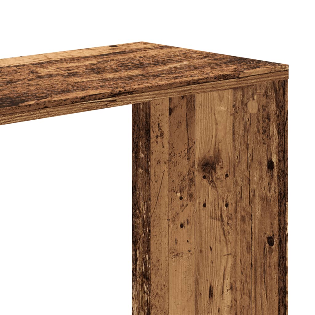 5 szintes antik fa színű fa könyvespolc 80,5 x 23,5 x 162,5 cm