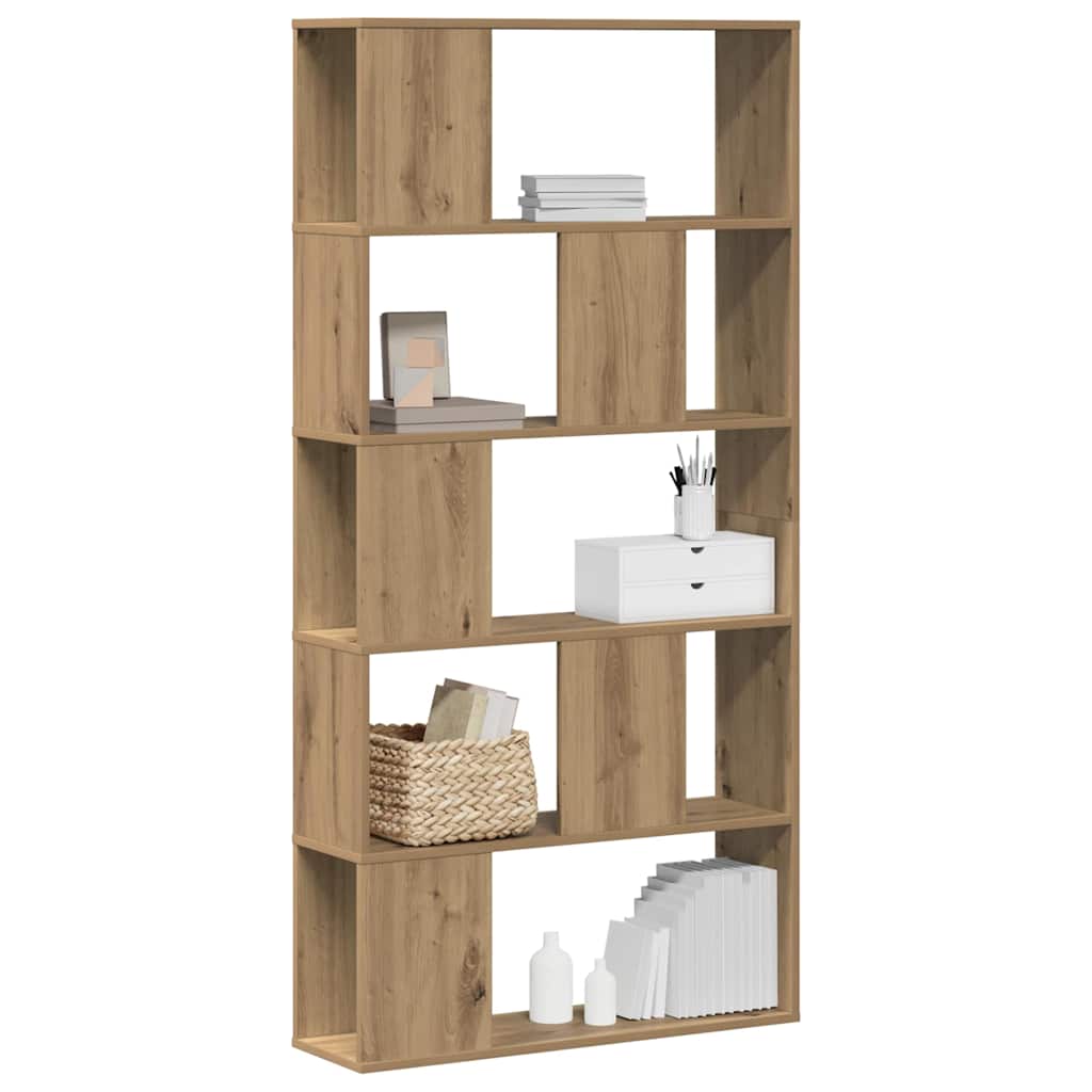 5 szintes kézműves tölgy fa könyvespolc 80,5 x 23,5 x 162,5 cm