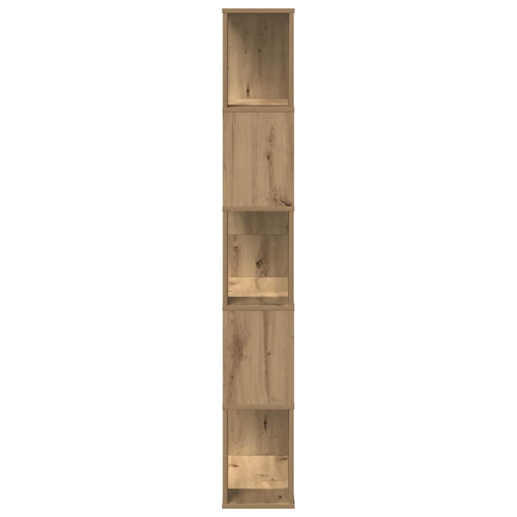 5 szintes kézműves tölgy fa könyvespolc 80,5 x 23,5 x 162,5 cm