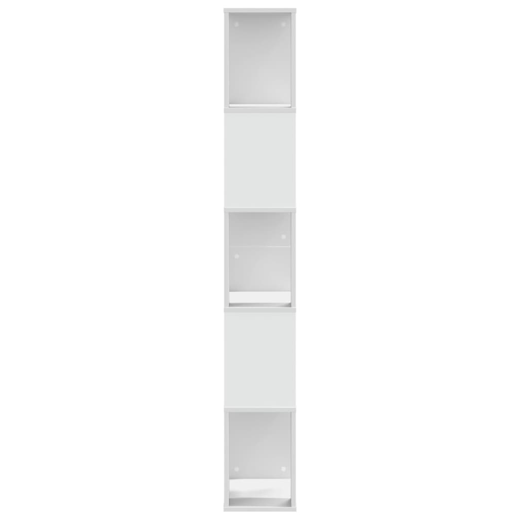 5 szintes fehér szerelt fa könyvespolc 45 x 23,5 x 162,5 cm