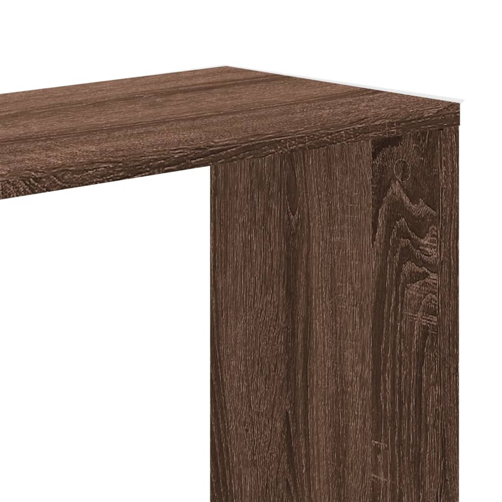 5 szintes barna tölgy szerelt fa könyvespolc 45x23,5x162,5 cm
