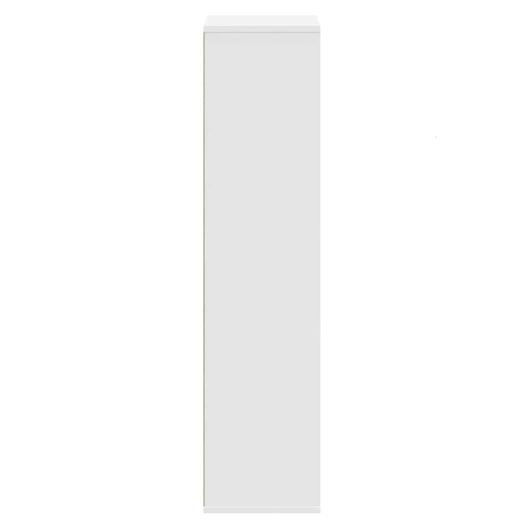 fehér szerelt fa könyvespolc 50 x 25 x 105 cm