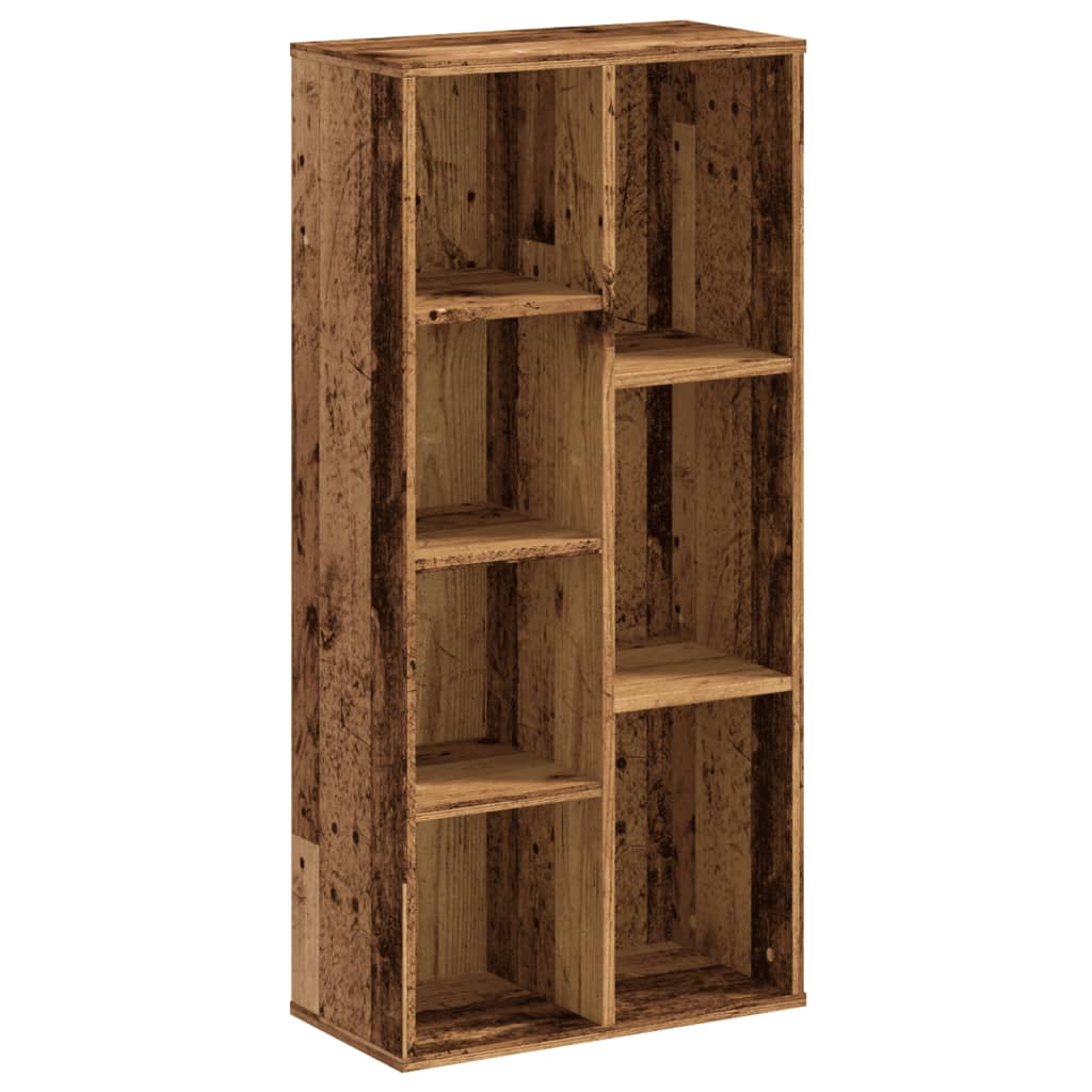 antik fa színű szerelt fa könyvespolc 50 x 25 x 105 cm