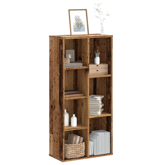 antik fa színű szerelt fa könyvespolc 50 x 25 x 105 cm