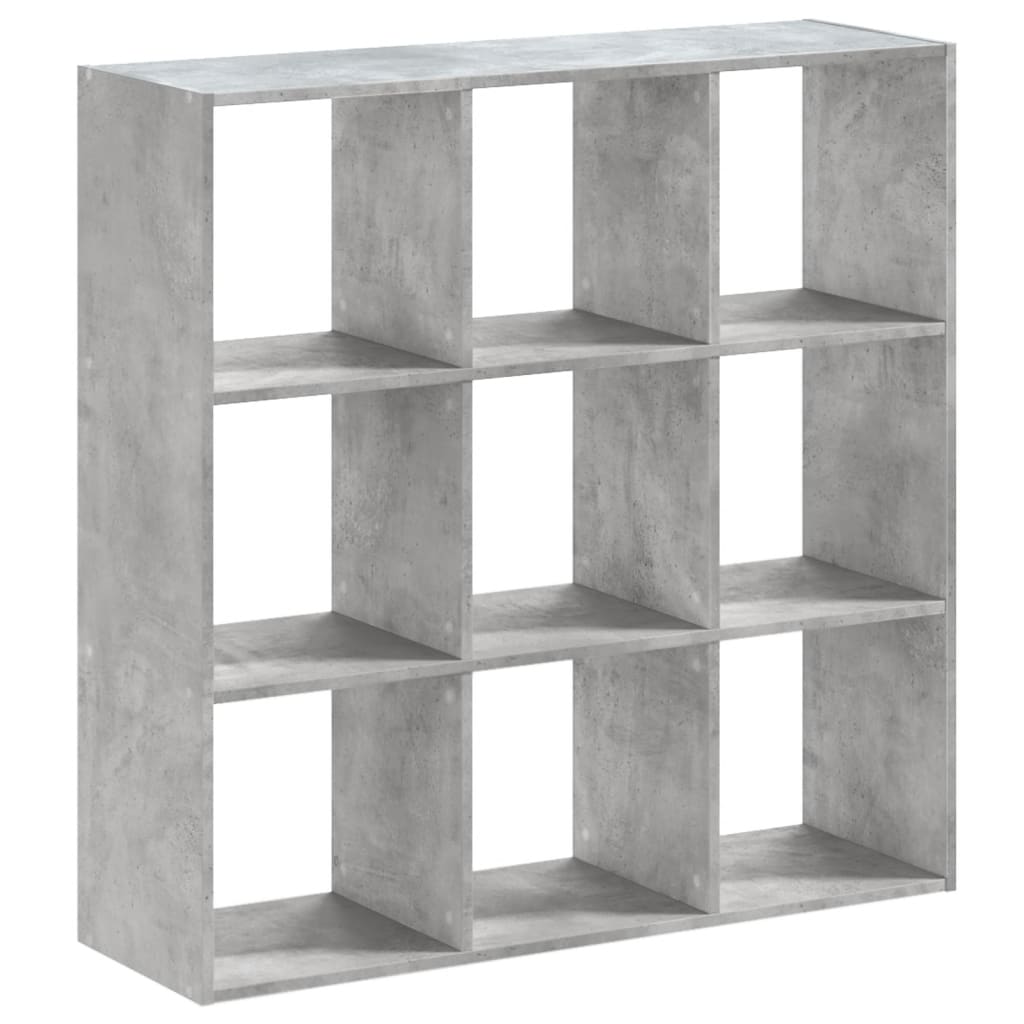 betonszürke szerelt fa könyvespolc 102 x 32 x 102 cm