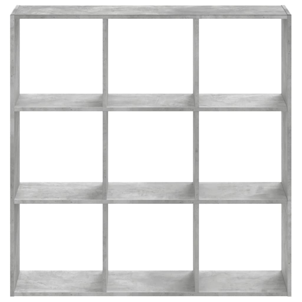 betonszürke szerelt fa könyvespolc 102 x 32 x 102 cm
