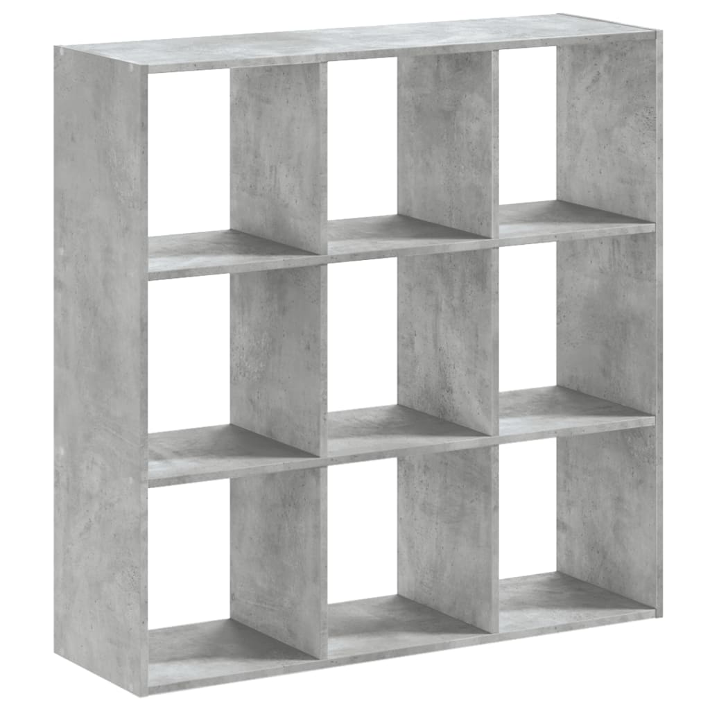 betonszürke szerelt fa könyvespolc 102 x 32 x 102 cm
