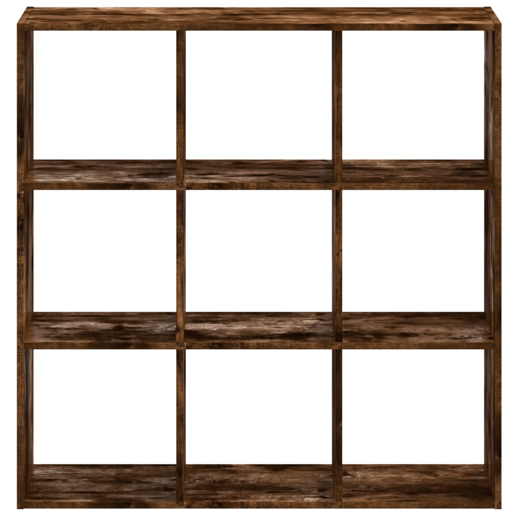 füstös tölgy színű szerelt fa könyvespolc 102 x 32 x 102 cm