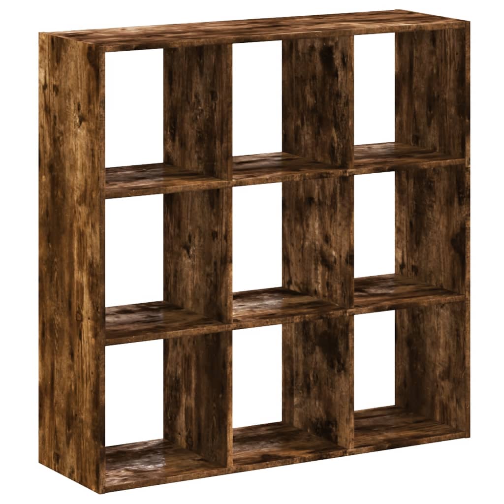 füstös tölgy színű szerelt fa könyvespolc 102 x 32 x 102 cm