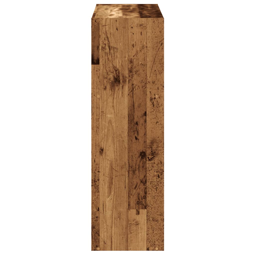 antik fa színű szerelt fa könyvespolc 102 x 32 x 102 cm