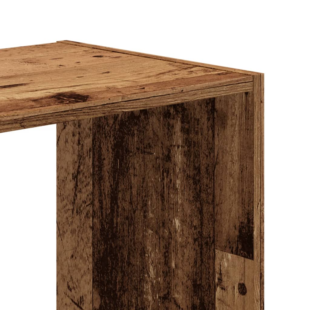 antik fa színű szerelt fa könyvespolc 102 x 32 x 102 cm