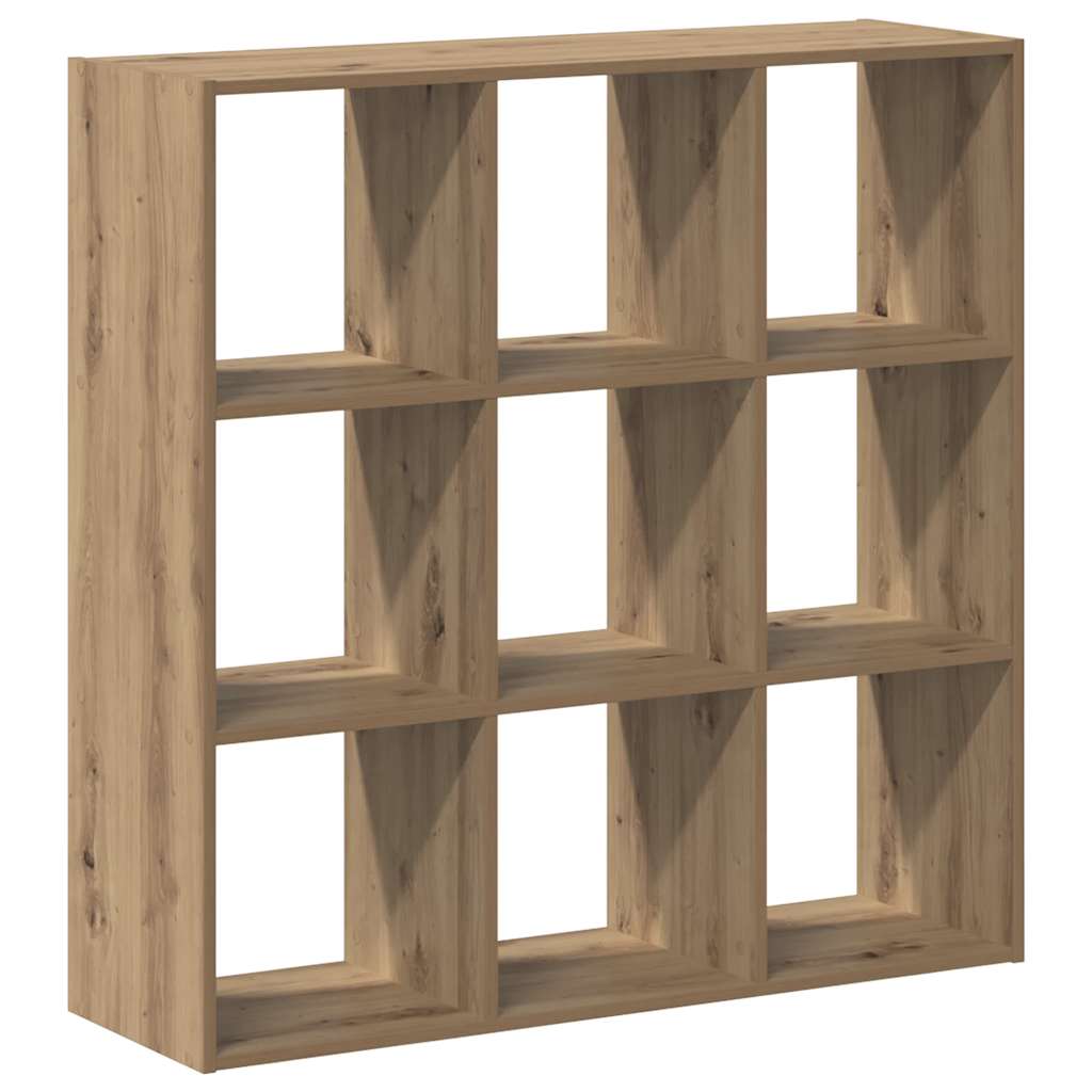 kézműves tölgy színű szerelt fa könyvespolc 102 x 32 x 102 cm