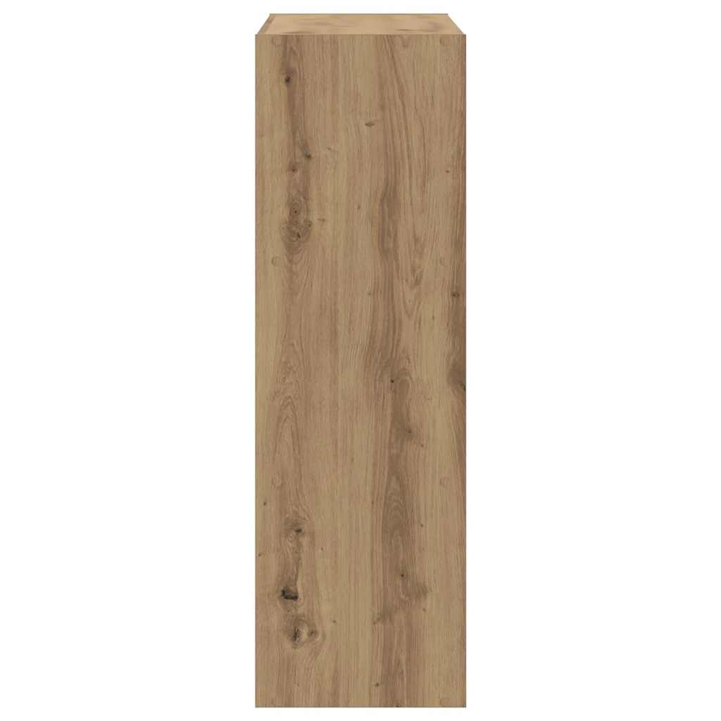 kézműves tölgy színű szerelt fa könyvespolc 102 x 32 x 102 cm