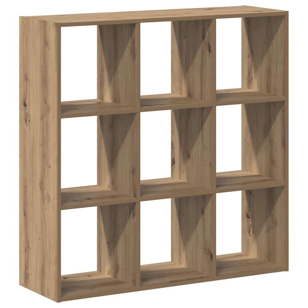 kézműves tölgy színű szerelt fa könyvespolc 102 x 32 x 102 cm