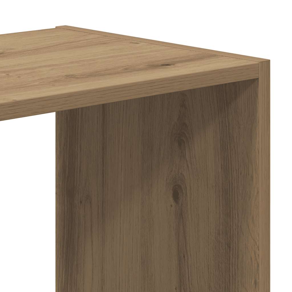 kézműves tölgy színű szerelt fa könyvespolc 102 x 32 x 102 cm