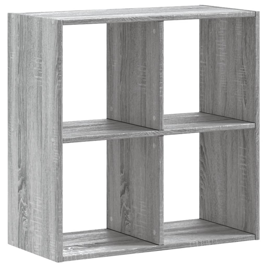 szürke sonoma színű szerelt fa könyvespolc 68,5 x 32 x 68,5 cm