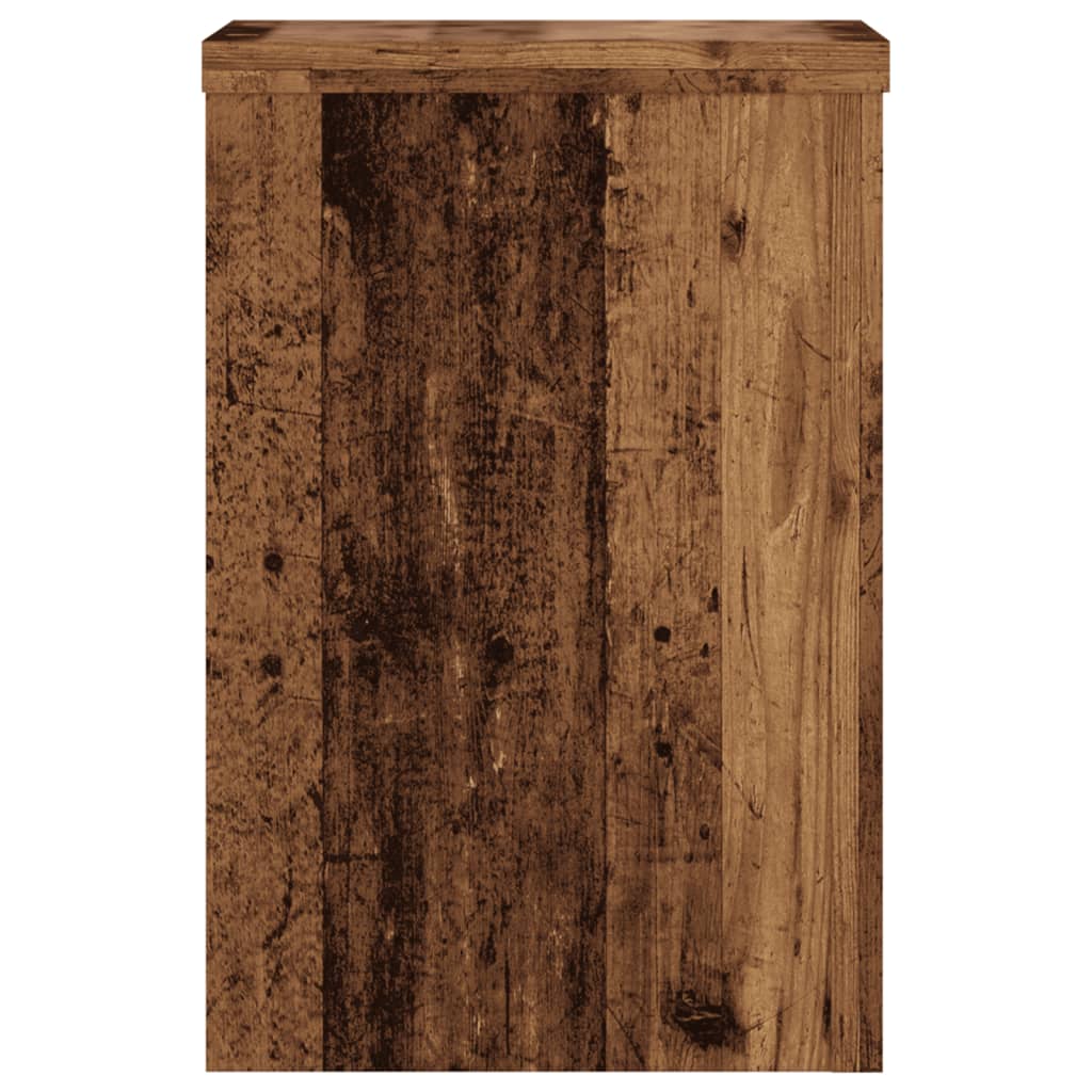 2 db antik fa színű szerelt fa növénytartó állvány 25x25x35 cm