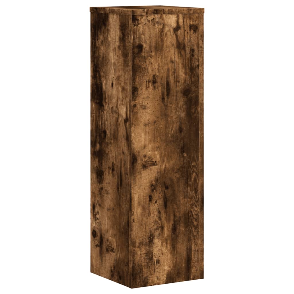 2 db füstös tölgy szerelt fa növénytartó állvány 25 x 25 x 80cm
