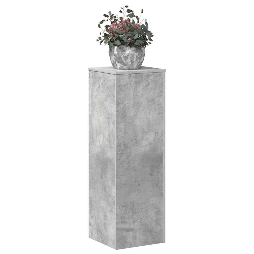 betonszürke szerelt fa növényállvány 33 x 33 x 100 cm
