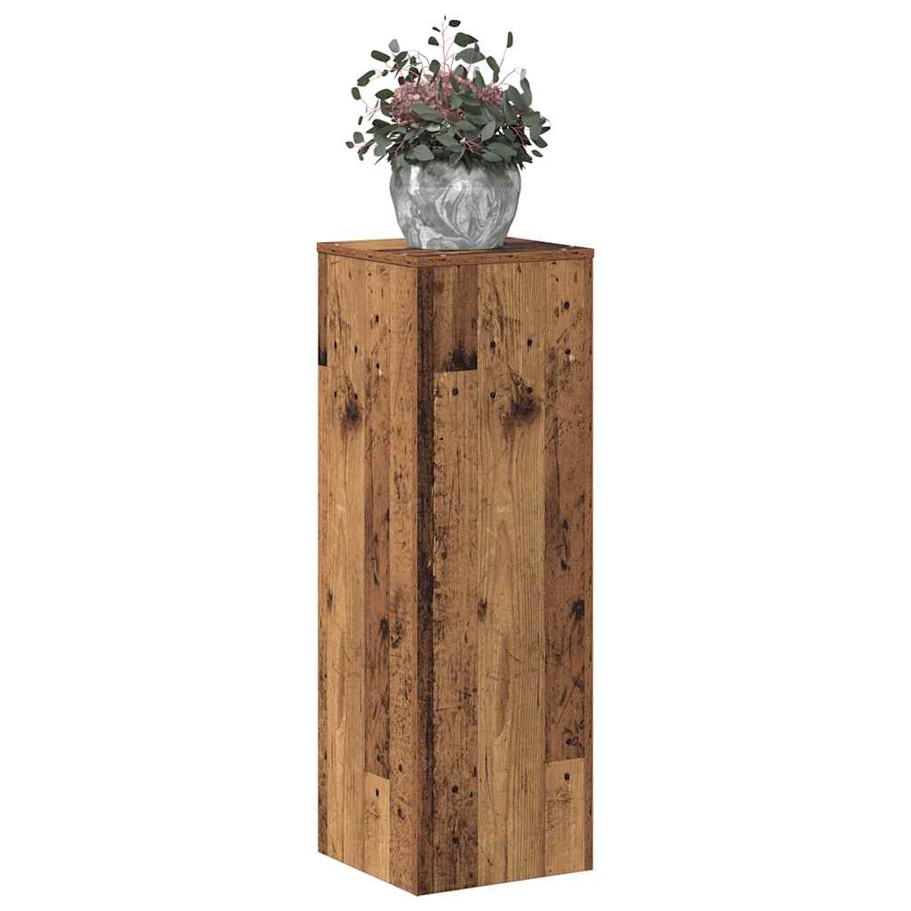 antik fa színű szerelt fa növényállvány 33 x 33 x 100 cm