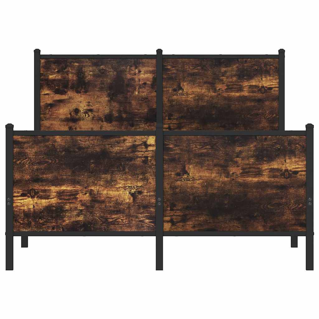 füstös tölgy színű fém ágykeret matrac nélkül 120 x 190 cm
