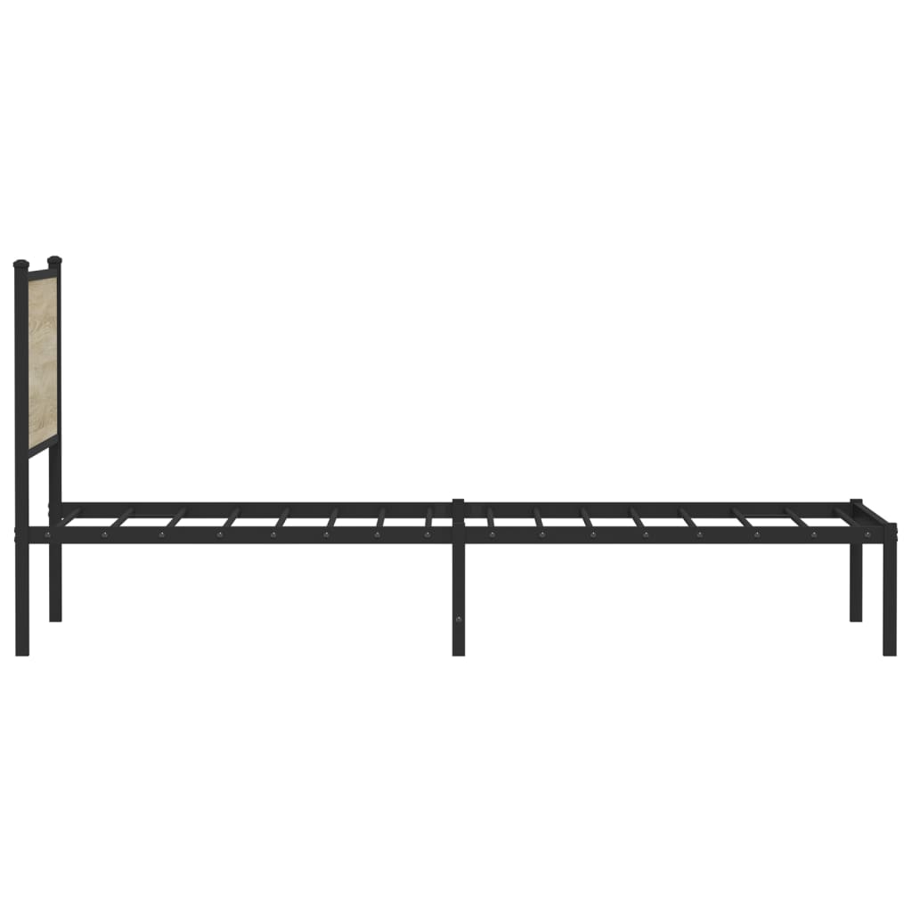sonoma tölgy színű fém ágykeret matrac nélkül 100 x 200 cm