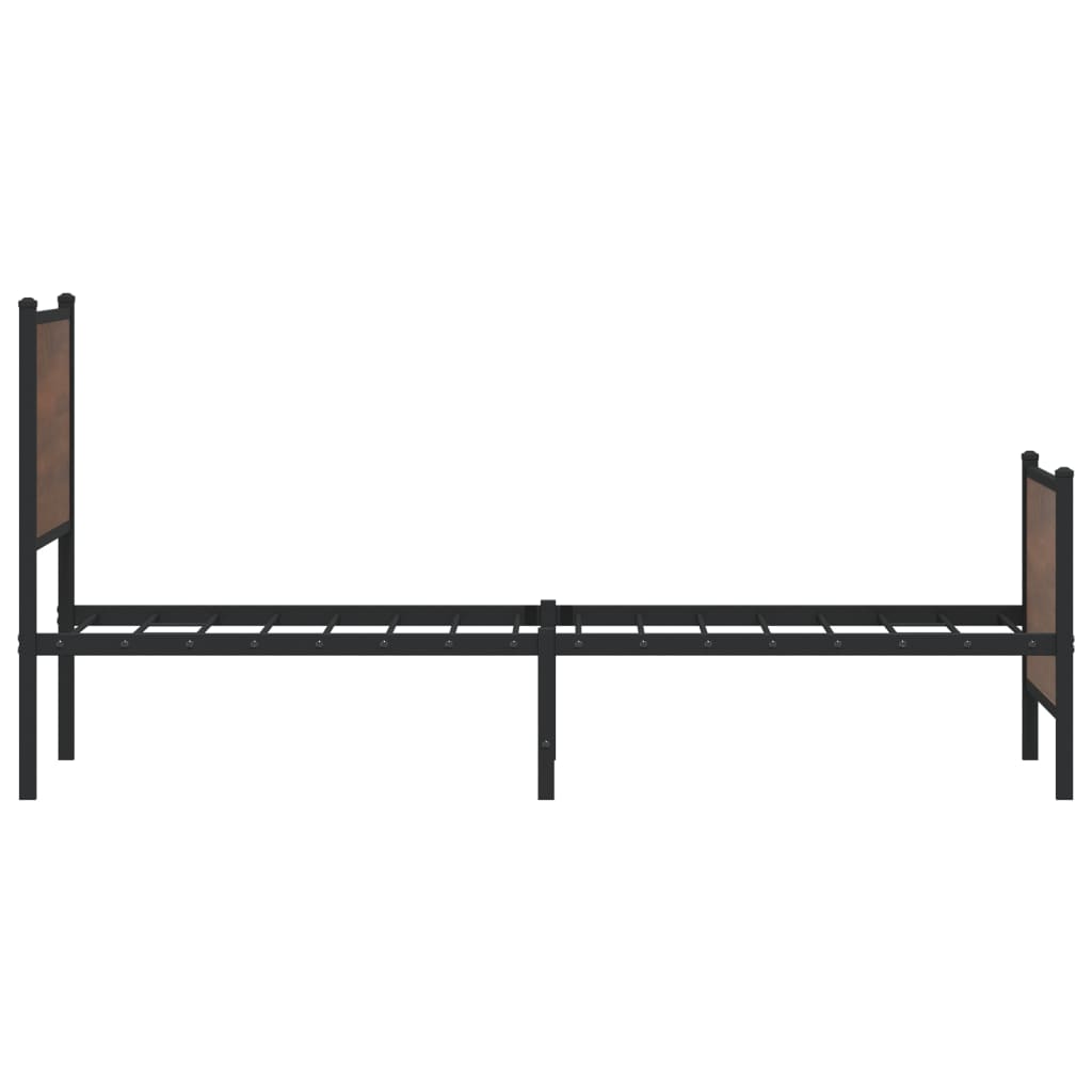 barna tölgy színű fém ágykeret matrac nélkül 75 x 190 cm