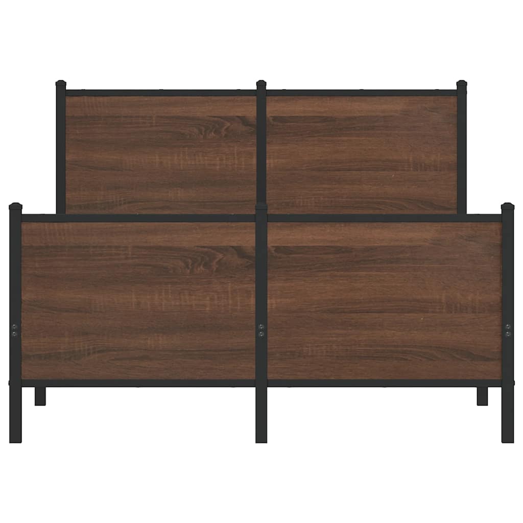 barna tölgy színű fém ágykeret matrac nélkül 120 x 200 cm