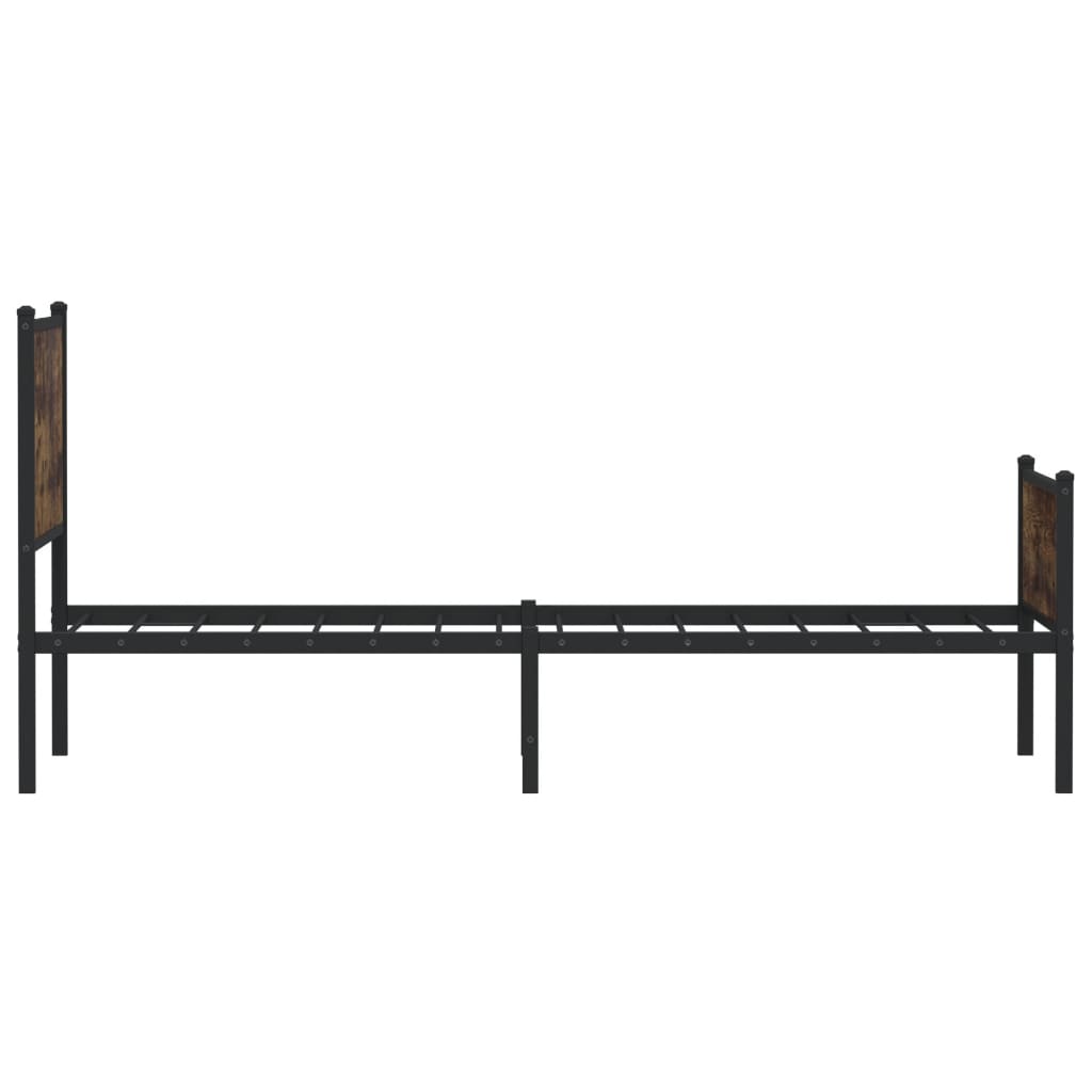 füstös tölgy színű fém ágykeret matrac nélkül 75 x 190 cm