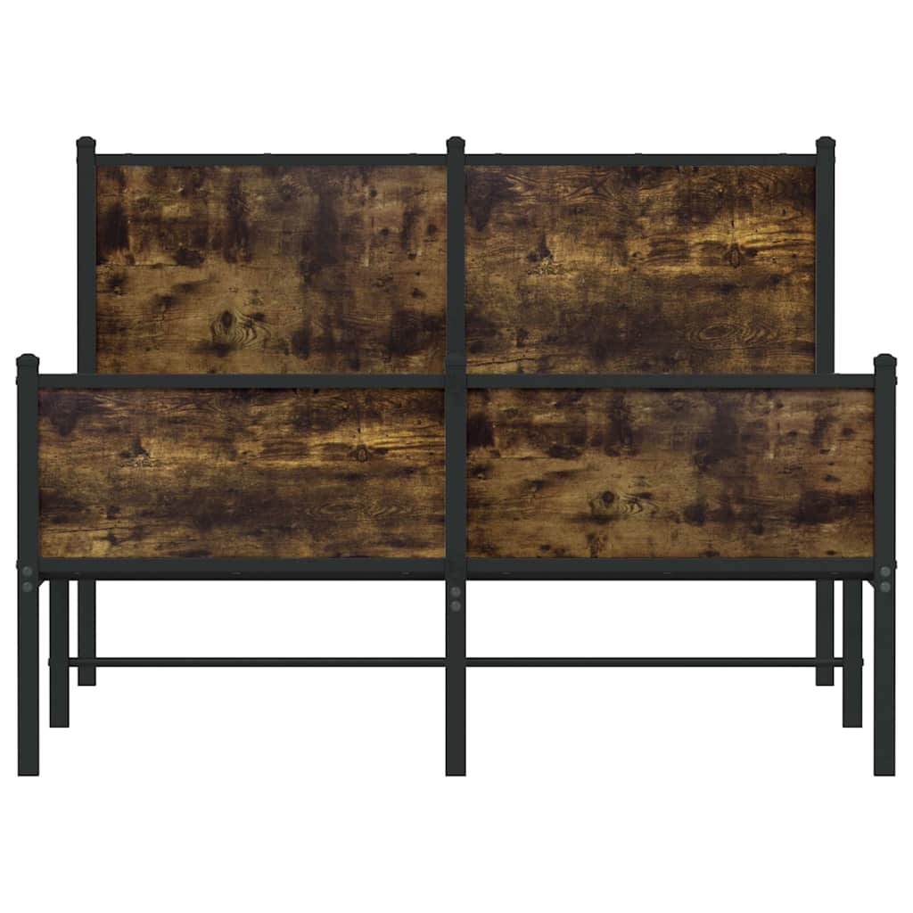 füstös tölgy színű fém ágykeret matrac nélkül 120 x 200 cm
