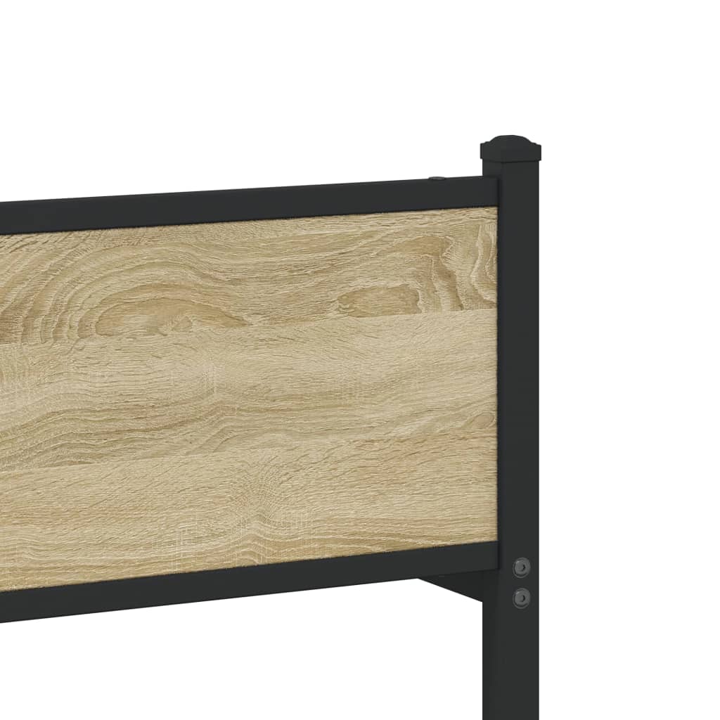sonoma tölgy színű fém ágykeret matrac nélkül 100 x 200 cm