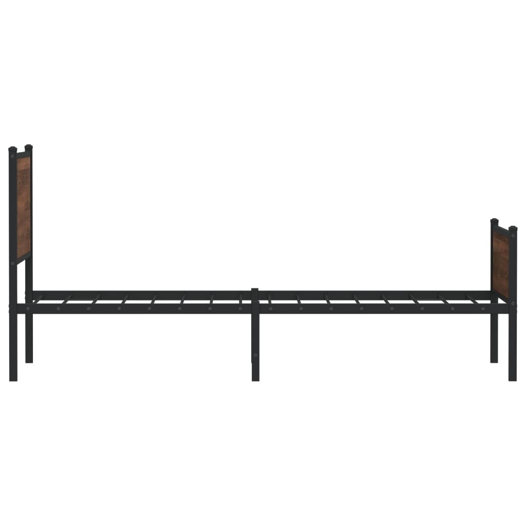 barna tölgy színű fém ágykeret matrac nélkül 90 x 200 cm