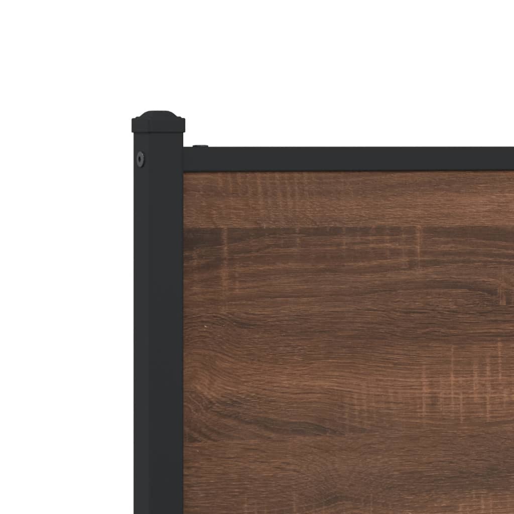 barna tölgy színű fém ágykeret matrac nélkül 90 x 200 cm