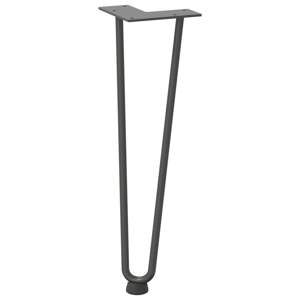 4 db antracitszürke hajtűláb dohányzóasztalhoz 42 cm tömör acél