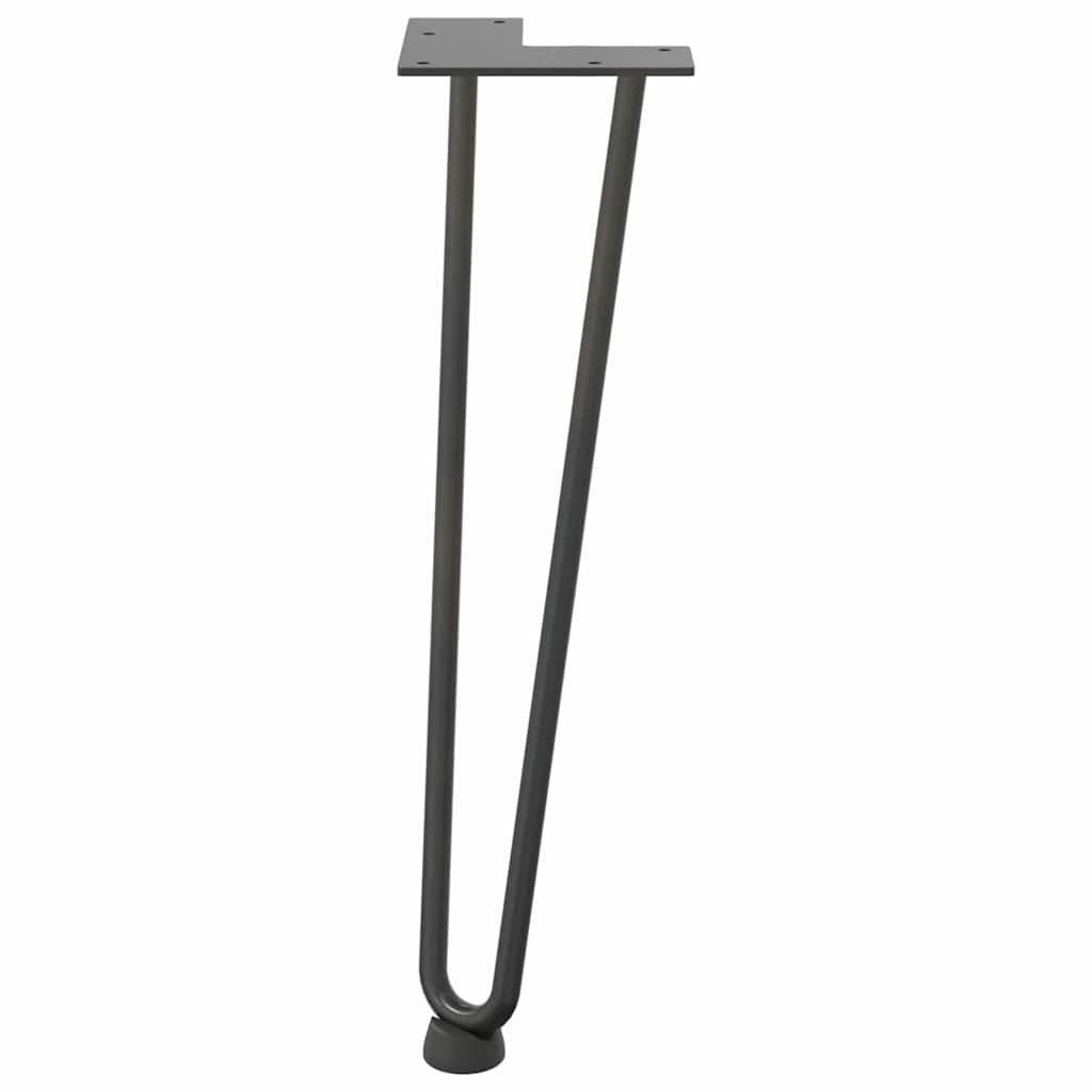 4 db antracitszürke hajtűláb dohányzóasztalhoz 42 cm tömör acél