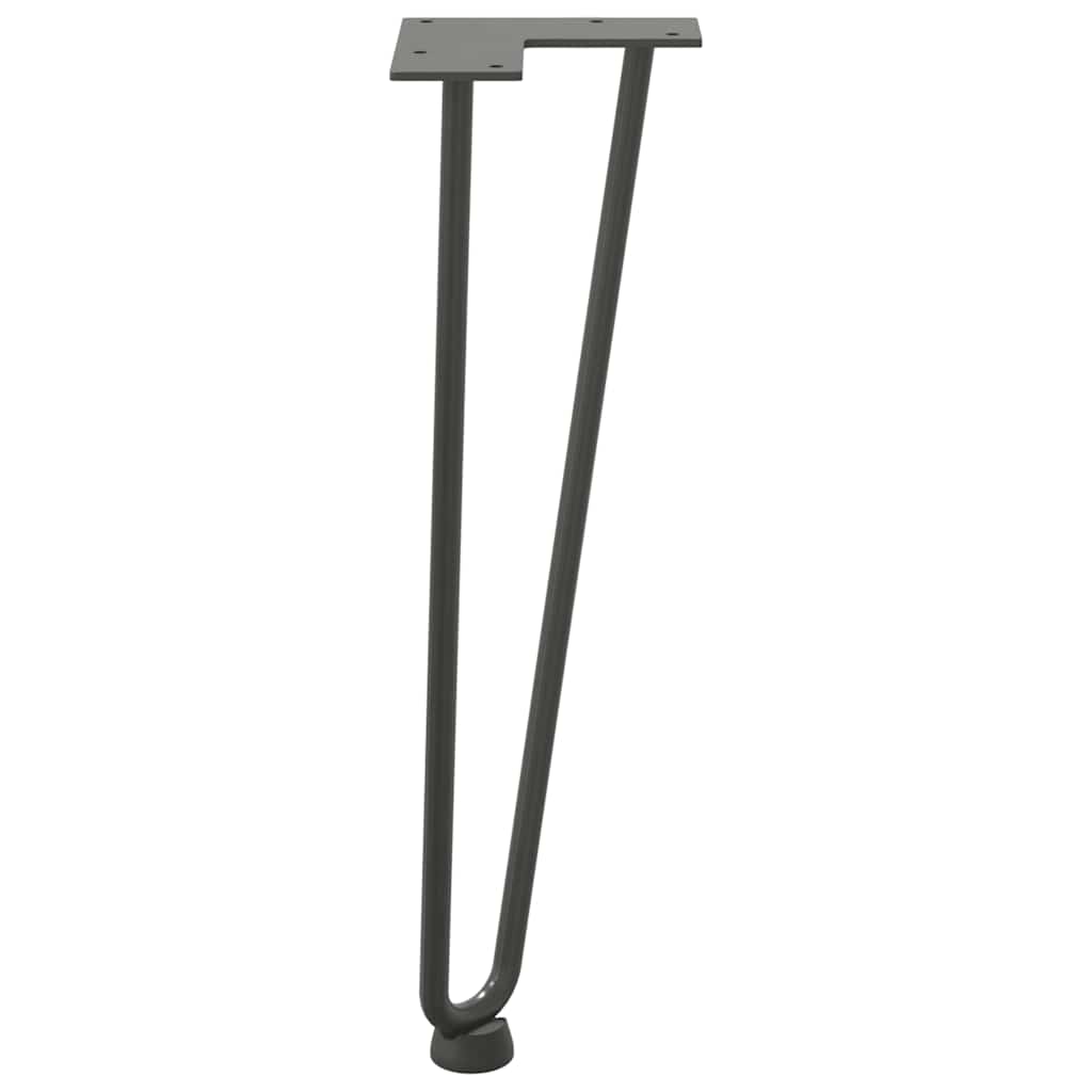 4 db antracitszürke hajtűláb dohányzóasztalhoz 42 cm tömör acél