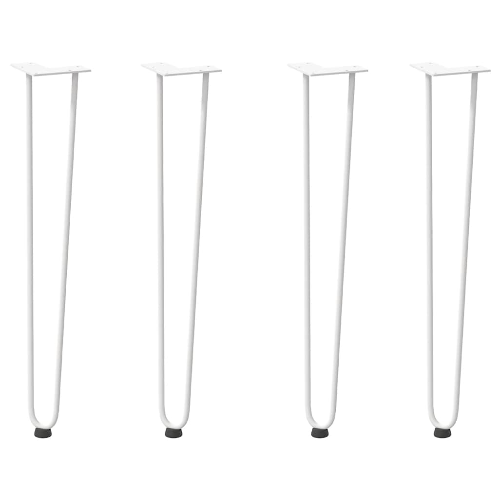 4 db-os hajtűlábak konzolasztalhoz, 72 cm, tömör acél, fehér