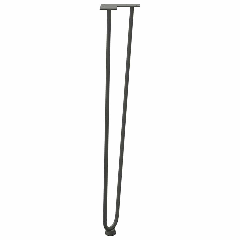 4 db-os antracit színű, 72 cm-es tömör acél hajtűlábak konzolasztalhoz