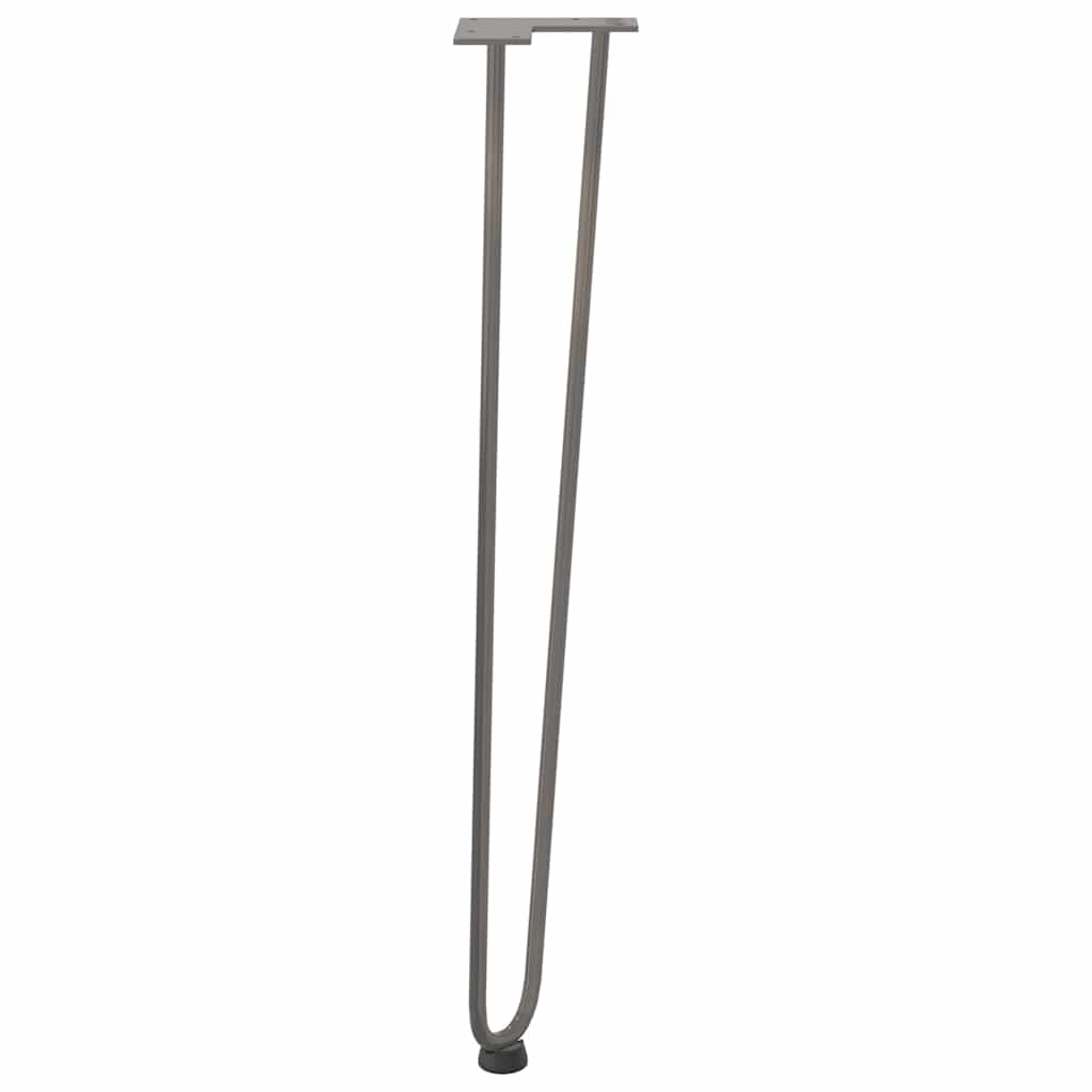 4 db-os hajtűlábak konzolasztalhoz, natúr acél, 72 cm, tömör acél